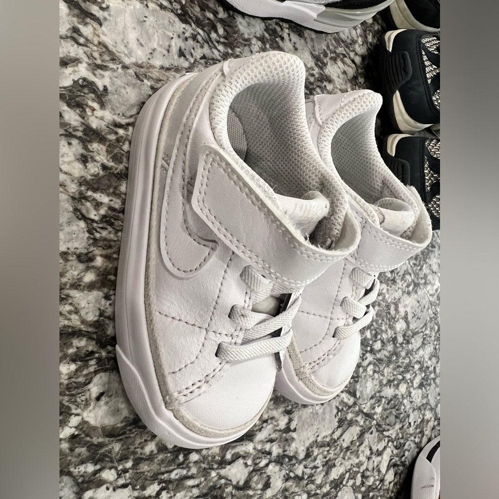All white Nike toddler 5c sneakers